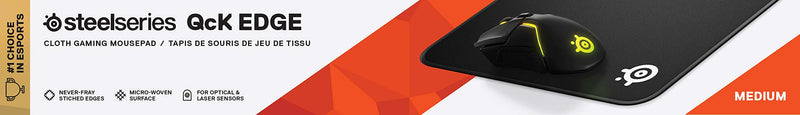 [Australia - AusPower] - SteelSeries QcK Gaming Surface - Large Stitched Edge Cloth - Extra Durable - Optimized For Gaming Sensors - Black Classic Black 
