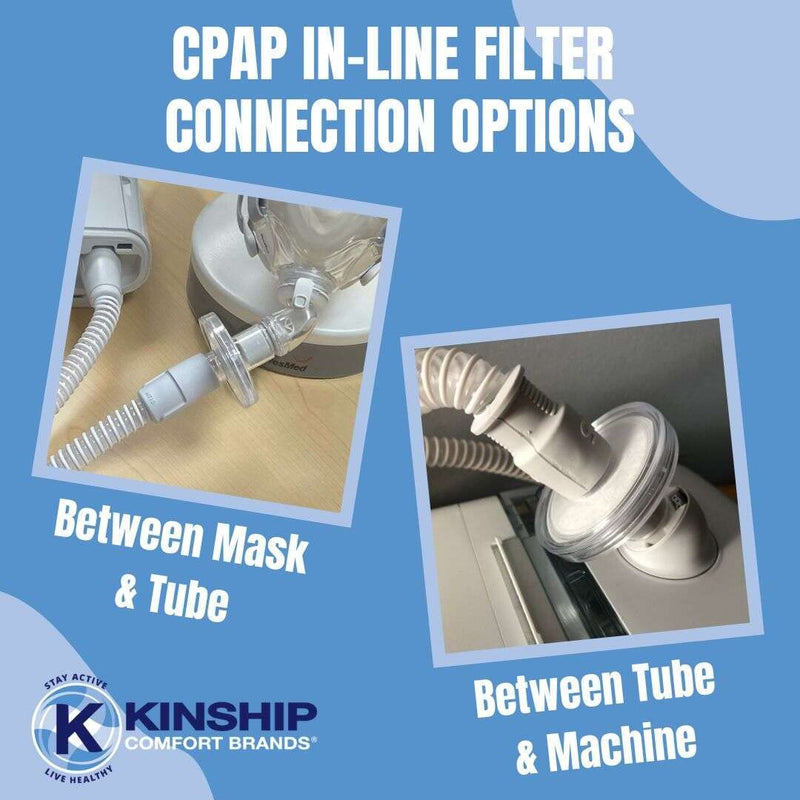 [Australia - AusPower] - CPAP/BIPAP Inline Filter | Filters Out Moisture to Improve Your CPAP Experience | Available in 5, 10, 25 & 50 Packs Filters Over 99.99% of Contaminants 