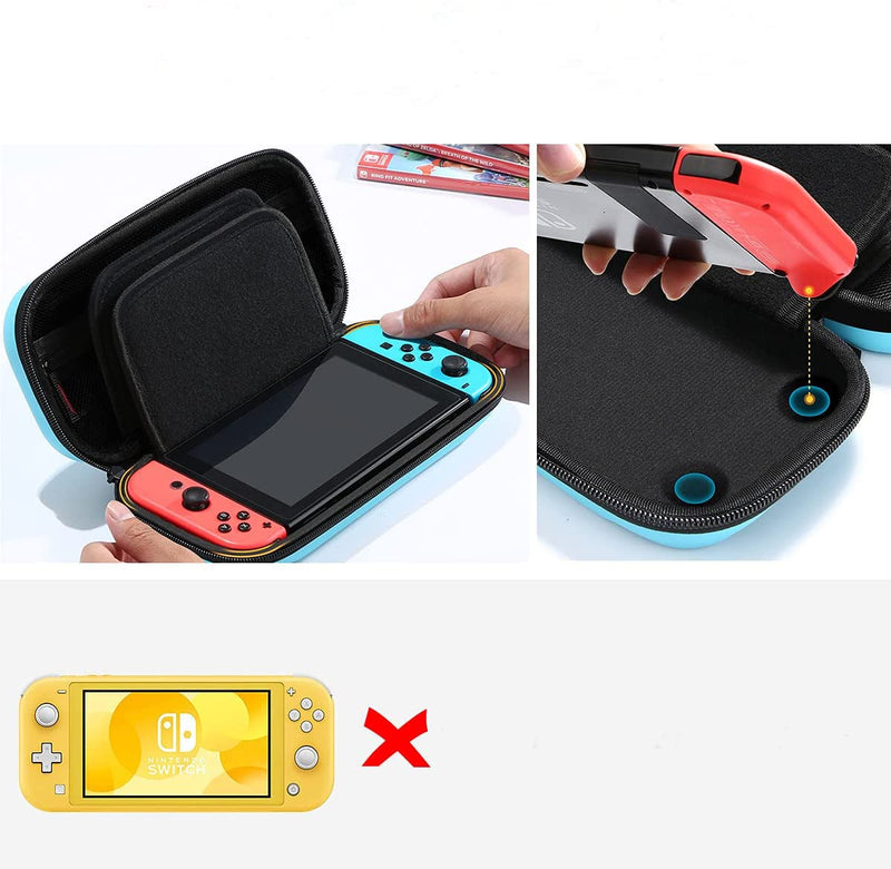 [Australia - AusPower] - Carrying Case for Nintendo Switch and Accessories, Protective Hard Portable Travel Carry Case Shell Pouch for Nintendo Switch Console & Accessories with 20 Game Cartridges 