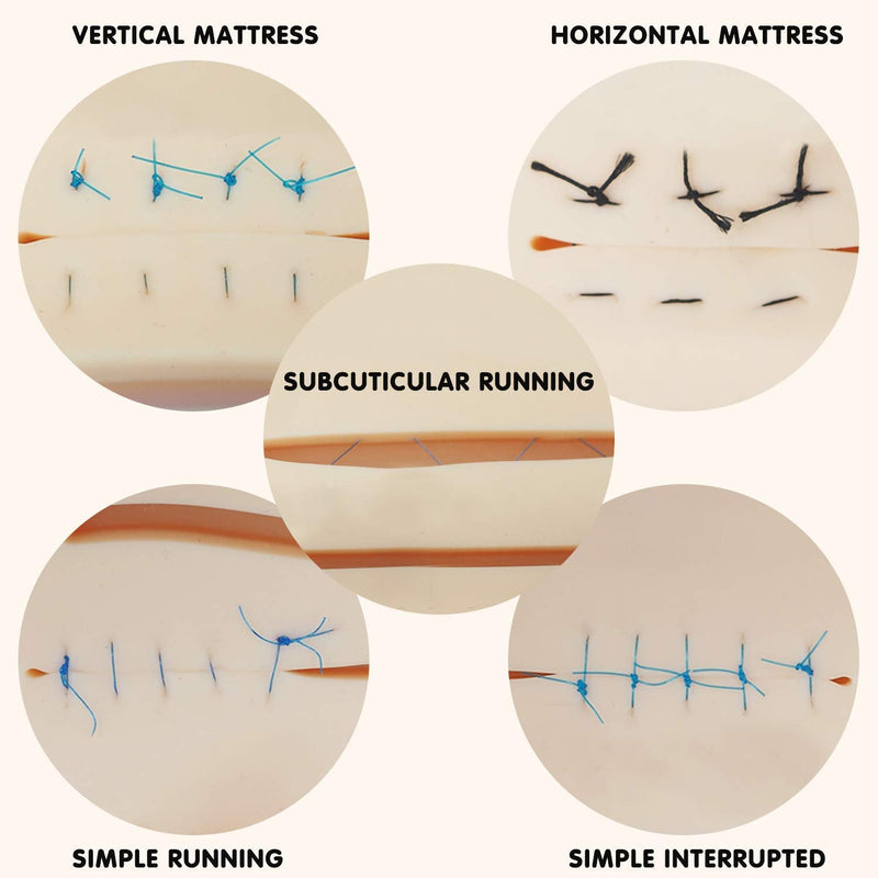 [Australia - AusPower] - Medarchitect Suture Practice Kit for Medical Student Suture Training Include Thickened Suture Pad with Different Depth and Complete Suture Tools with PU Case 