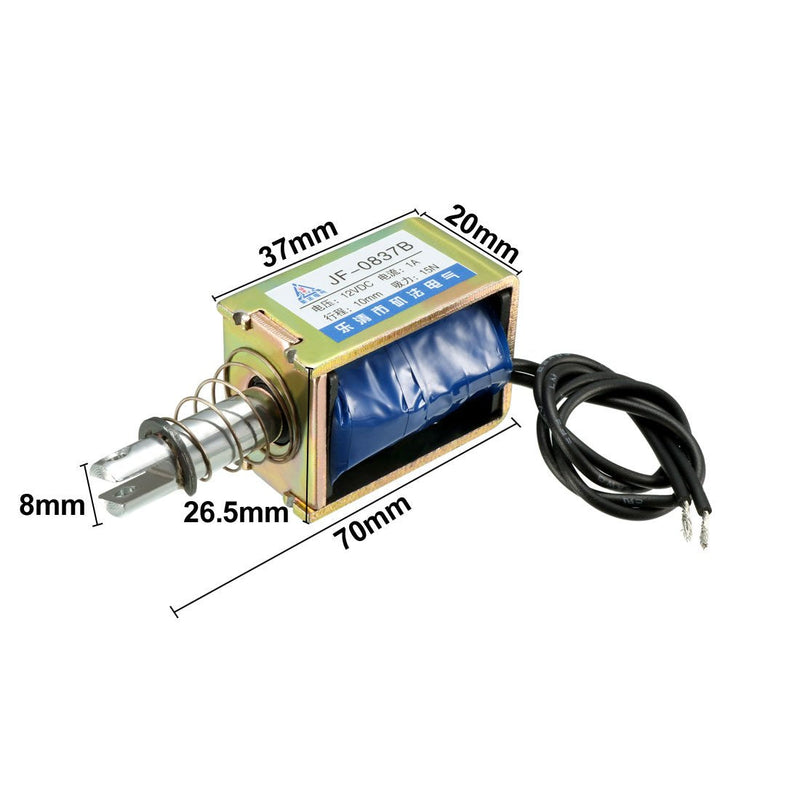 [Australia - AusPower] - uxcell 12VDC 15N 10mm Stroke Pull Push Solenoid Electromagnet Open Frame Type Linear Motion JF-0837B 1pcs 