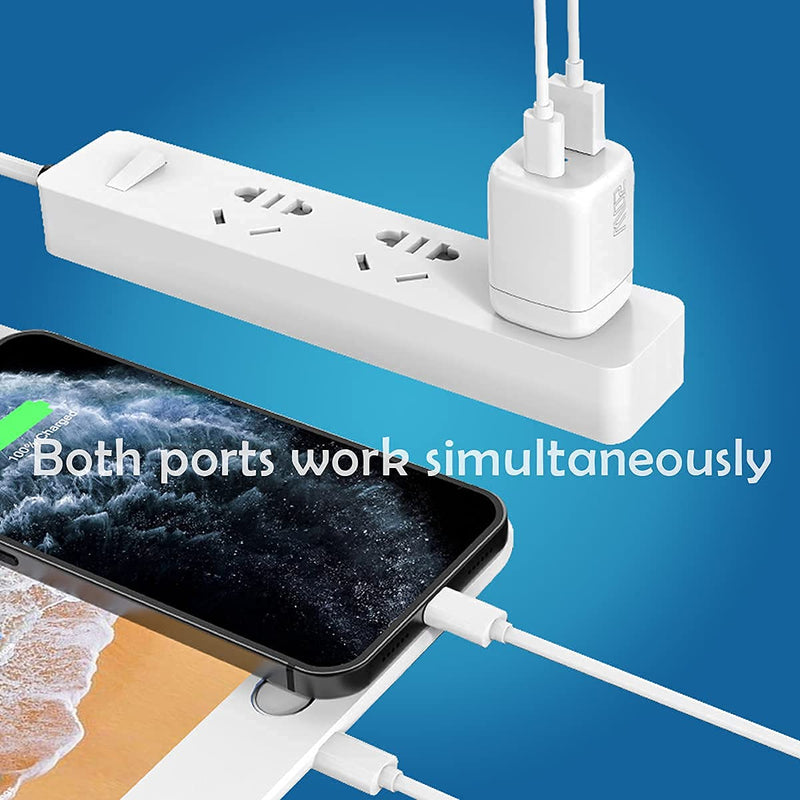 [Australia - AusPower] - iPhone Charger, 20W PD/QC3.0 Foldable Power Adapter,Small Size,Power Port Atom III (2 Ports) Travel Charger,Compatible with iPhone 12/mini/11/Pro Max/XS/XR/X/8/Plus/SE2, and More. 