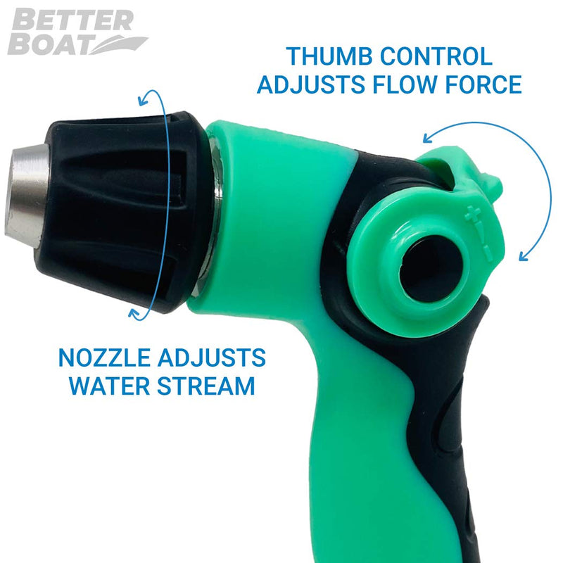 [Australia - AusPower] - Boat Water Hose Nozzle Sprayer & High Pressure Garden Hose Nozzle Heavy Duty Outdoor Wide & Thin Head Marine Grade Washdown Spray Gun End Best for Gardening Boats Car RV & Auto 