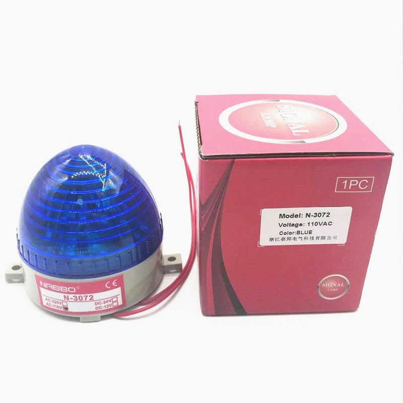 [Australia - AusPower] - Nxtop Industrial AC 110V Blud LED Warning Light Blue Signal Tower Lamp Steady Flash (N-3072 110V AC) 