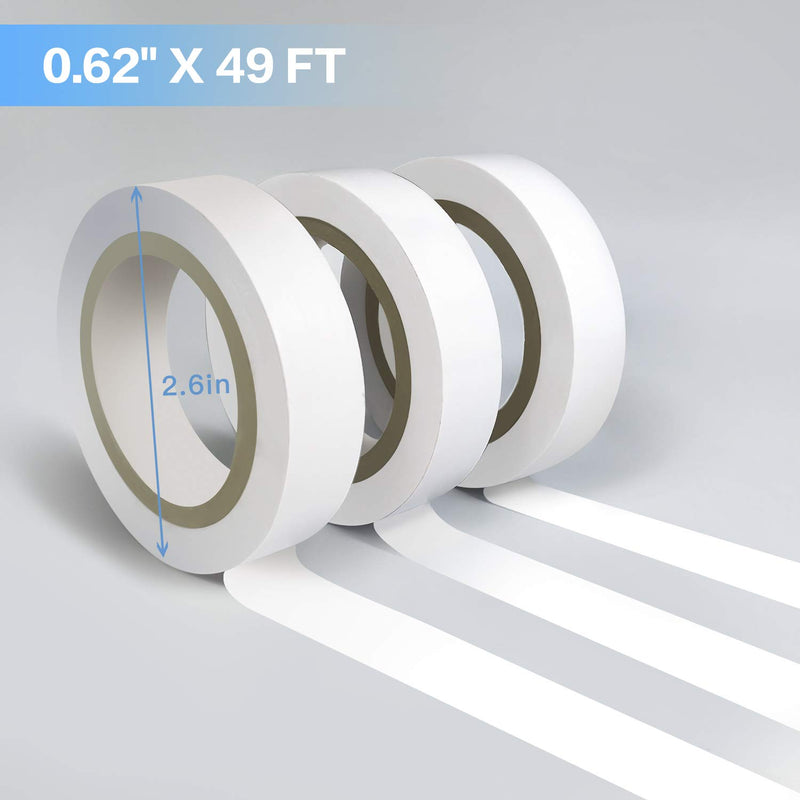 [Australia - AusPower] - Wapodeai 3PCS White Electrical Tape, Premium White Waterproof Tape, Flame Retardant Indoor Outdoor High Temperature Resistance Electric Tape, 0.62 in X 49 ft 