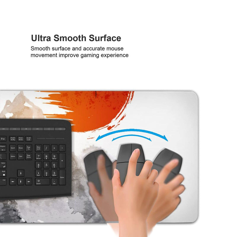 [Australia - AusPower] - Japanese Bamboo Sun Ink Gaming Mouse Pad Large XL Desk Mat Long Extended Pads Big Mousepad Keyboard Home Office Decor Accessories for Computer Pc Laptop Japanese Painting 