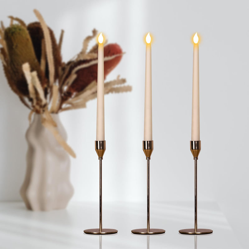 [Australia - AusPower] - Sequpr 12 Pcs Flameless Taper Candles Flickering with Remote Timer, Battery Operated Taper Candles, 11 inches Led Candlesticks for Christmas, Thanksgiving, Church, Wedding Decorations(Ivory) 