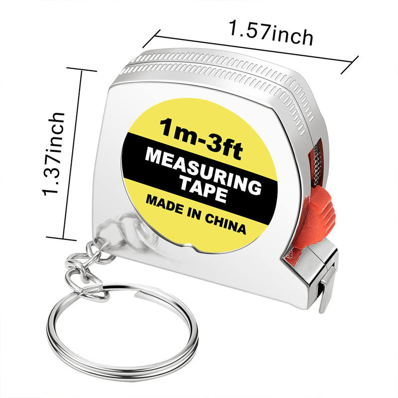 [Australia - AusPower] - 10 Pieces Tape Measure Keychains Functional Mini Retractable Measuring Tape Keychains with Slide Lock for Birthday Party Favors and Daily Use, 1 m/ 3 ft (10) 10 