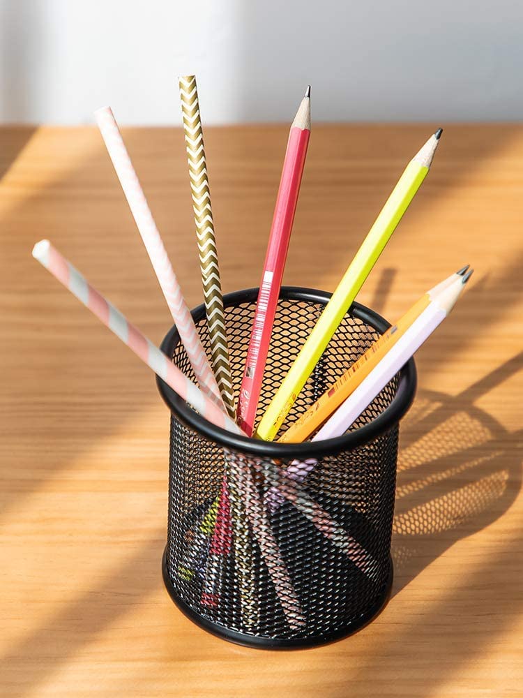 [Australia - AusPower] - 4Pack Pen Pencil Holder Cup for Desk, Wire Mesh Pen Holder School Supplies Office Supplies Desk Organizer Accessories 
