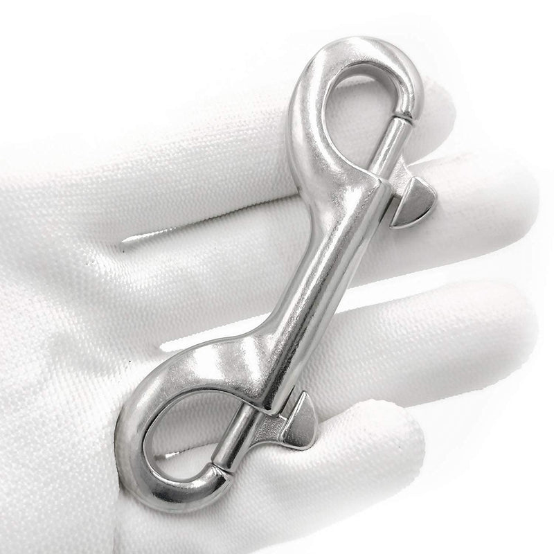 [Australia - AusPower] - SHONAN Double Ended Bolt Snap Hooks, 2 Pack Heavy Duty Stainless Steel 316 Double Ended Trigger Snaps, 3.5 Inch Marine Grade Metal Clips for Diving, Dog Leash, Key Chain, Horse Tack, Feed Buckets 3.5 Inch, 2 Pack, Double Ended 