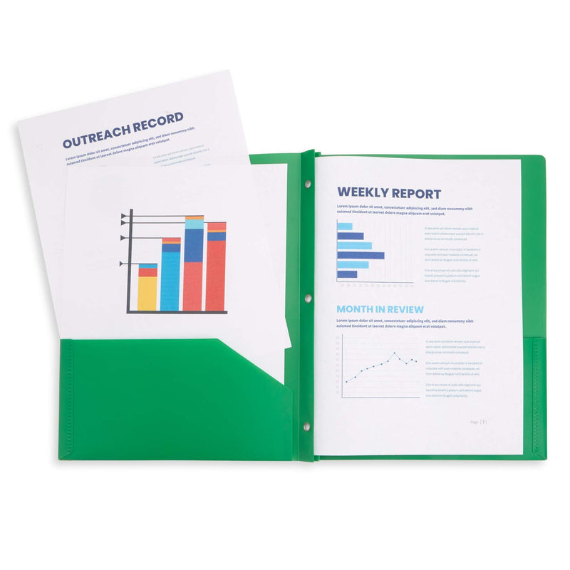 [Australia - AusPower] - 6 Pack Multicolor Plastic Two Pocket Folders with Prongs, Plastic Folders with 2 Pockets and 3 prongs, 2 Pocket Plastic Folders for School, Home, and Work, 6 Pack Plastic Folders Original Version 