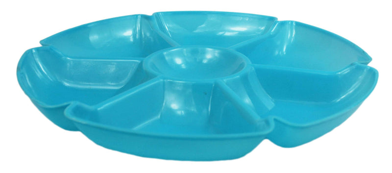 [Australia - AusPower] - 4 Black Duck Chip N Dip Hard Plastic 12-Inch Round 7-Section Serving Trays! Assorted Colors Multi-4pk R,db,lb,g 
