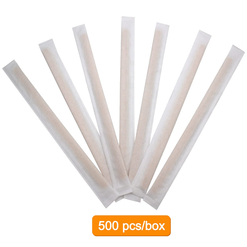 [Australia - AusPower] - BLUE TOP Individually Paper Wrapped Wooden Coffee Stirrers 4.3 Inch Pack 1000, Disposable Wood Sticks for Coffee/Tea/Hot Beverage/Hot Chocolate/Cold Drinks, Wood Blenders for Butter Sugar,Craft Stick Individually Wrapped 4.3 inch 500 PCS 