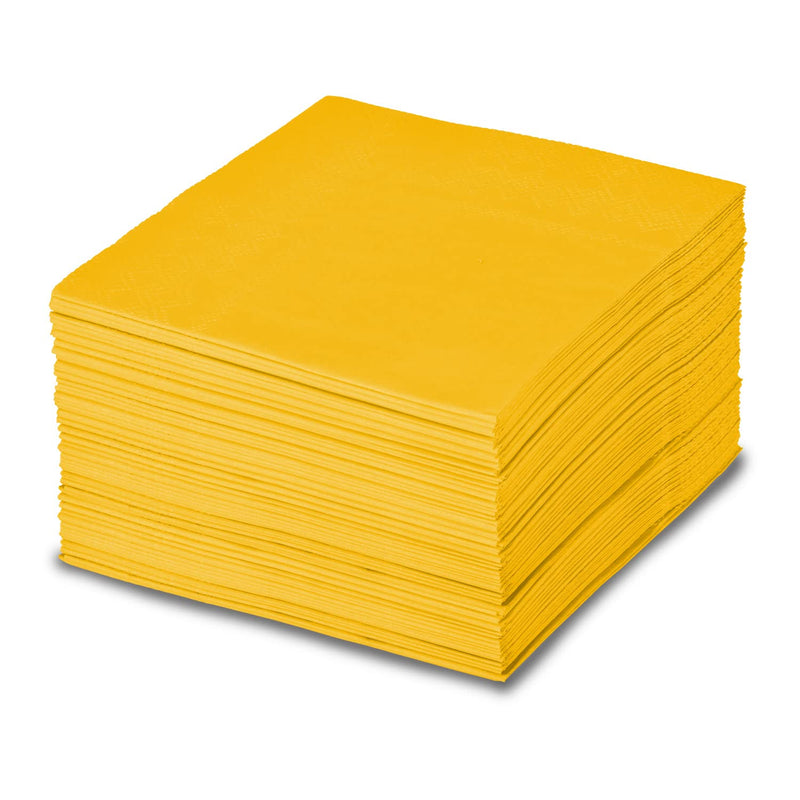 [Australia - AusPower] - Cocktail Napkins 3-ply 80PCS Yellow Beverage Napkin Disposable Paper Cocktail Napkins Dinner Napkins for Birthday Graduation Party Restaurant Bar Picnic 