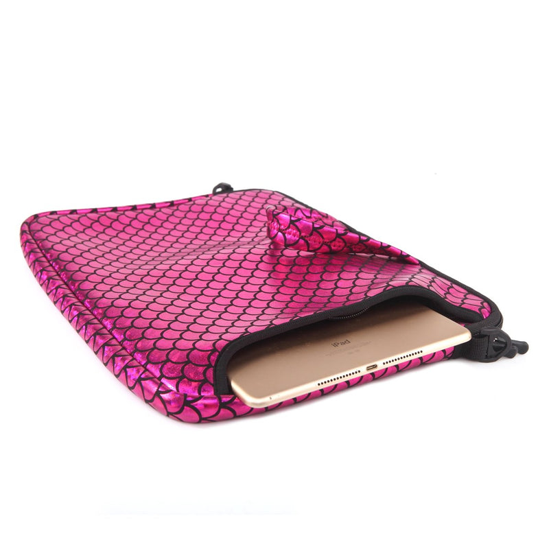 [Australia - AusPower] - 14-Inch Laptop Shoulder Carrying Bag Case Sleeve For 13" 13.3" 14 inch Macbook/Notebook/Ultrabook/Chromebook, Mermaid Scale (Purple) Red 