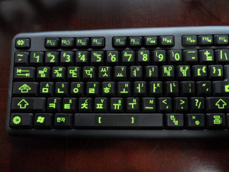 [Australia - AusPower] - Korean Keyboard Stickers with Bold Bright Inlays. Large Symbols Will Not Wear, Smudge or Fade. Korean Conversion for All Laptop and Desktop Keyboards Also Free USB LED Light (White). 
