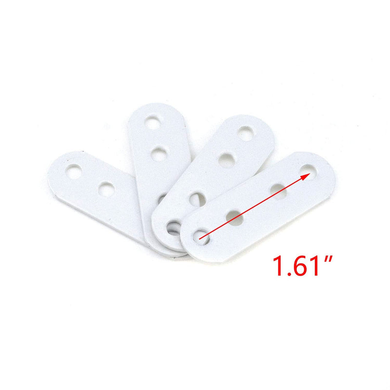 [Australia - AusPower] - T Tulead White Straight Brackets Iron Flat Bracket Mending Plate Furniture Brace 2.16"x0.7" Repair Fixing Joint Pack of 20 with Mounting Screws White, 2.16"x0.7"x0.06", 20pcs 