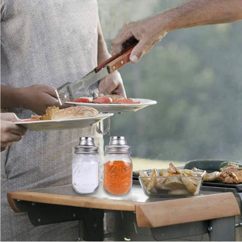 [Australia - AusPower] - 2 Pack Stainless Steel Mason Jar Shaker Lids with Silicone Seals for Dredge Flour,Mix Spices,Sugar, Salt, Peppers and Any Regular Mouth Mason Jar Canning Jar 