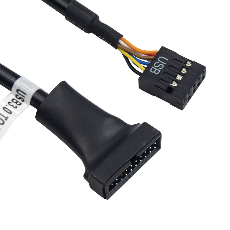 [Australia - AusPower] - Duttek USB 3.0 Header to USB 2.0,USB 3.0 to USB 2.0 Motherboard Adapter Cable,19 Pin USB3.0 Male to 9 Pin USB2.0 Female Motherboard Cable Adapter Converter 6 inch/15cm (2-Pack) 