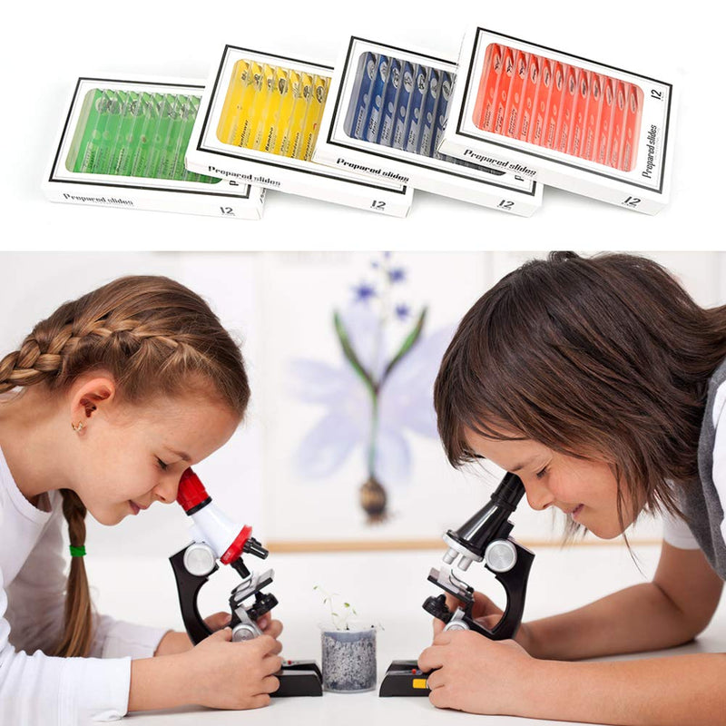 [Australia - AusPower] - 48pcs Kids Prepared Microscope Slides of Animals Insects Plants Flowers Specimens for Kids’ Microscopes 