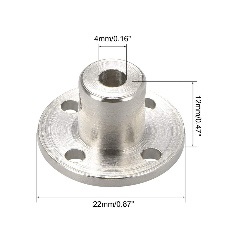 [Australia - AusPower] - uxcell 4mm Inner Dia H12*D10 Rigid Flange Coupling Motor Guide Shaft Coupler Motor Connector for DIY Parts 
