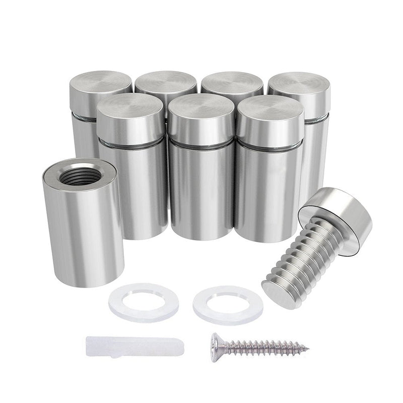 [Australia - AusPower] - LuckIn 20-Pack Standoff Screws (1/2 in. Dia x 3/4 in. L), Stainless Steel Standoff Mounting Hardware for Acrylic Signs, Silver 1/2 x 3/4 Inch 
