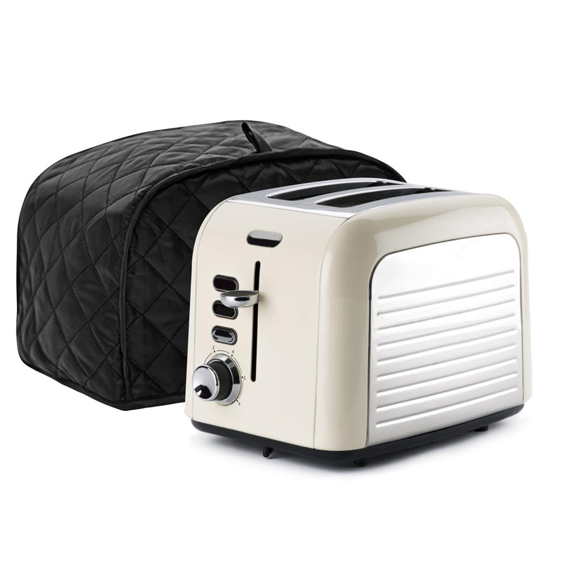 [Australia - AusPower] - BOHEMIABY Toaster Cover 2 Slice, Bread Dust Cover & Fingerprint Protection-Polyester & Cotton, Kitchen Small Appliance Covers(Toaster Cover-Black) red-four 