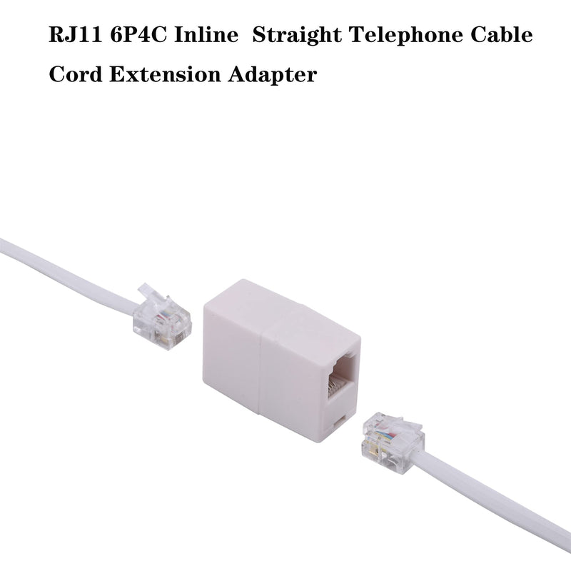 [Australia - AusPower] - Ubramac RJ11 Coupler, Straight Telephone Inline Coupler RJ11 6P4C Inline Keystone Jack Female to Female Straight Telephone Cable Cord Extension Adapter (White -5 Pack) White -5 Pack 