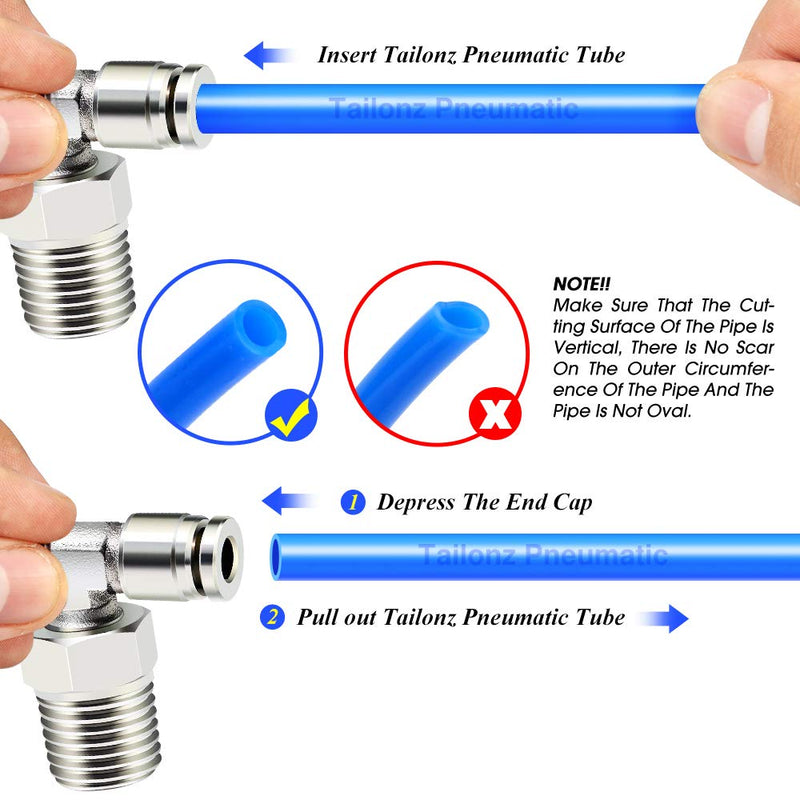 [Australia - AusPower] - TAILONZ PNEUMATIC 304 Stainless Steel Male Elbow - 1/4 Inch Tube OD x 1/4 Inch NPT Thread Push to Connect Tube Fitting PL-1/4-N2 (Pack of 2) 1/4''OD 1/4''NPT 