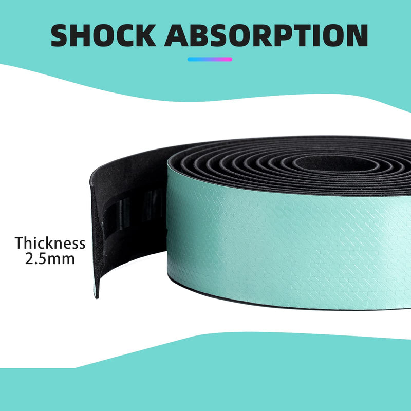 [Australia - AusPower] - ROCKBROS Bike Handlebar Tape - Road Bicycle Bar Tapes 2 Roll PU Leather Surface EVA Foam Cycling Handle Bar Wraps with End Plugs 