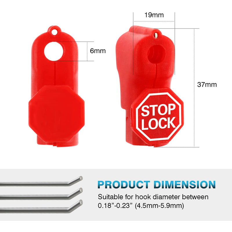 [Australia - AusPower] - IRONWALLS 100PCS Peg Hook Locks Stop Locks, 6mm Plastic Anti Theft Stop Locks Pegboard Locks 