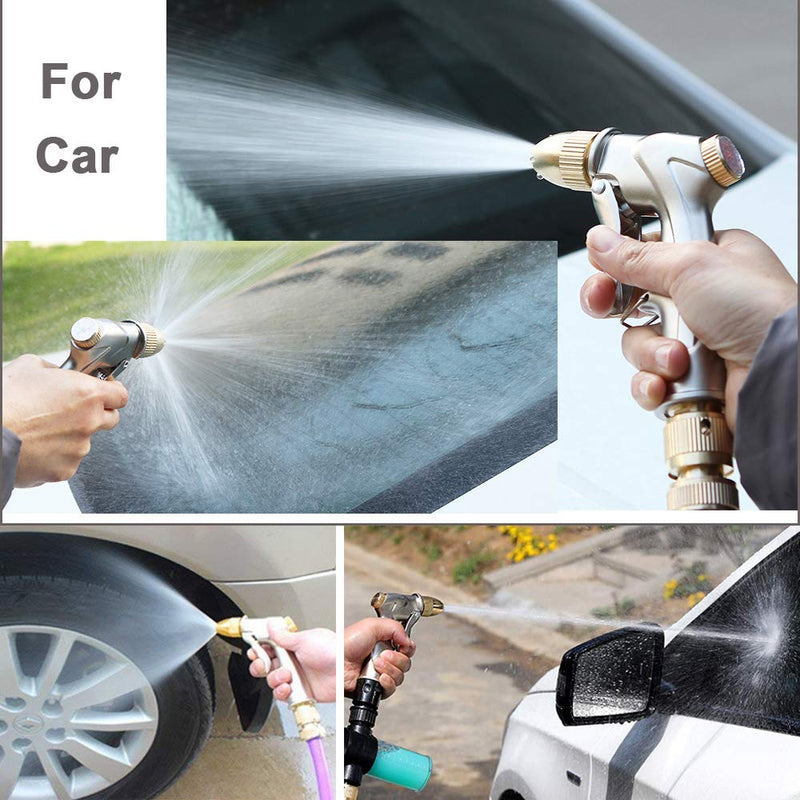 [Australia - AusPower] - FANHAO Upgrade Garden Hose Nozzle Sprayer, 100% Heavy Duty Metal Handheld Water Nozzle High Pressure in 4 Spraying Modes for Hand Watering Plants and Lawn, Car Washing, Patio and Pet 4 Spray Patterns 