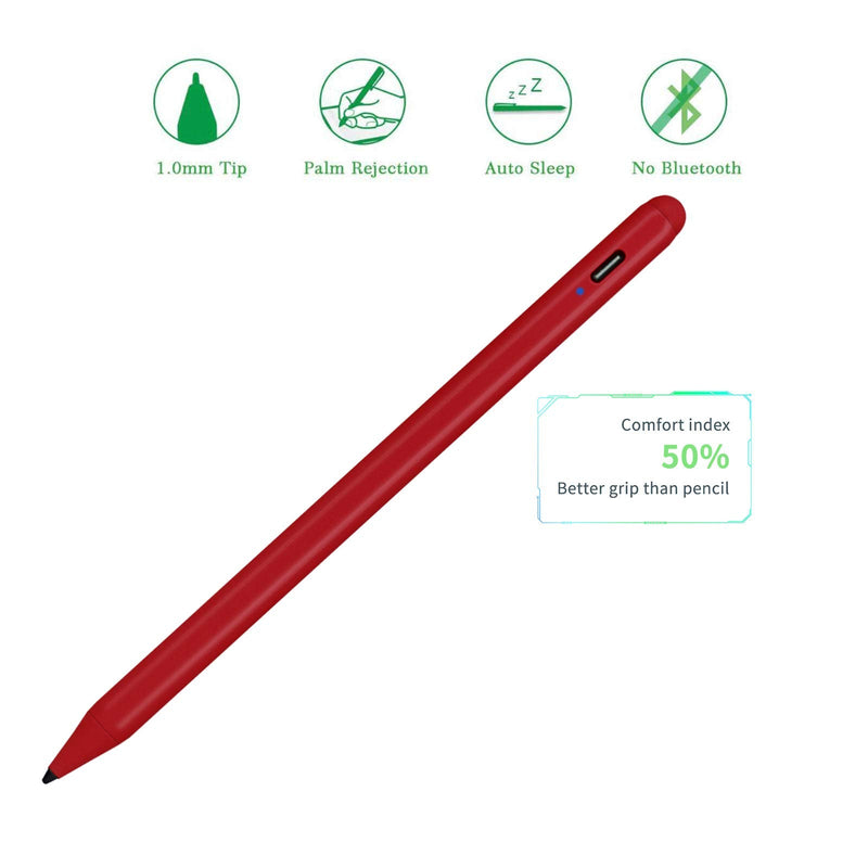 [Australia - AusPower] - 2022 iPad Air 5th/4th Generation 10.9" Stylus Pencil with Palm Rejection,1.5mm POM Fine Tip Active Pen Compatible with Apple Pencil for iPad Air 5th/4th 10.9 Inch Drawing Writing Stylus Pen Red 