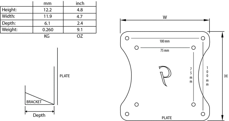 [Australia - AusPower] - Gladiator Joe Monitor Arm/Mount VESA Bracket Adapter Compatible with Dell S2218 S2318 S2418 S2718 Monitors - 100% Made in North America 