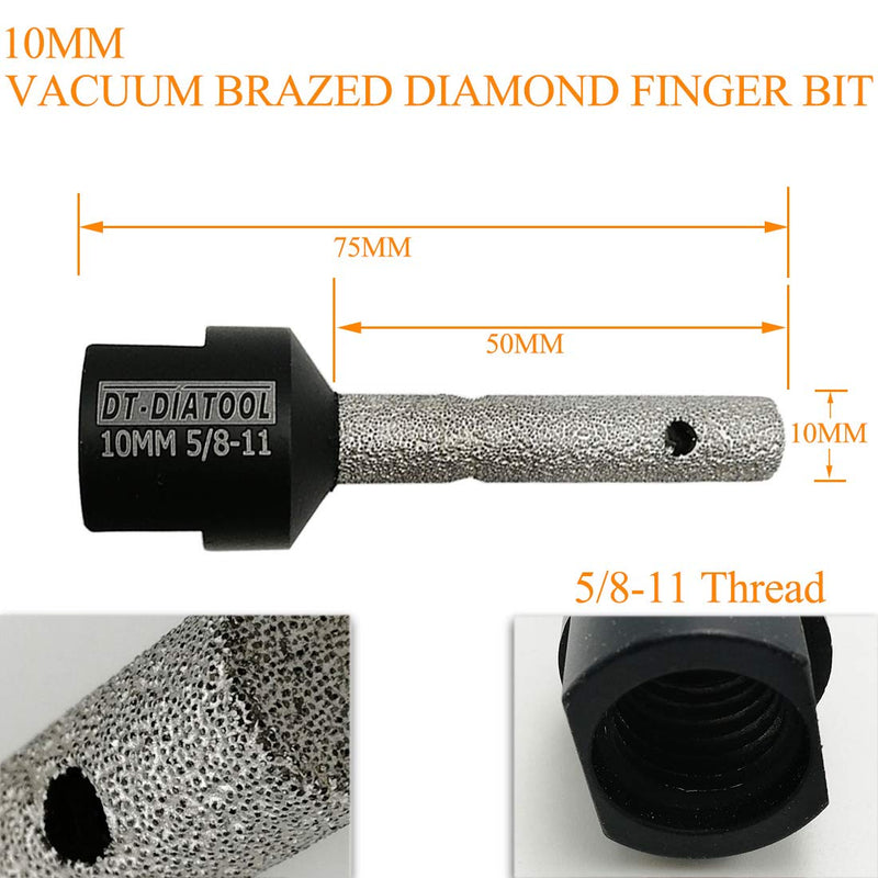 [Australia - AusPower] - DT-DIATOOL Diamond Finger/Milling bits for Tile Porcelain Hard Ceramic Diameter 10mm 1 
