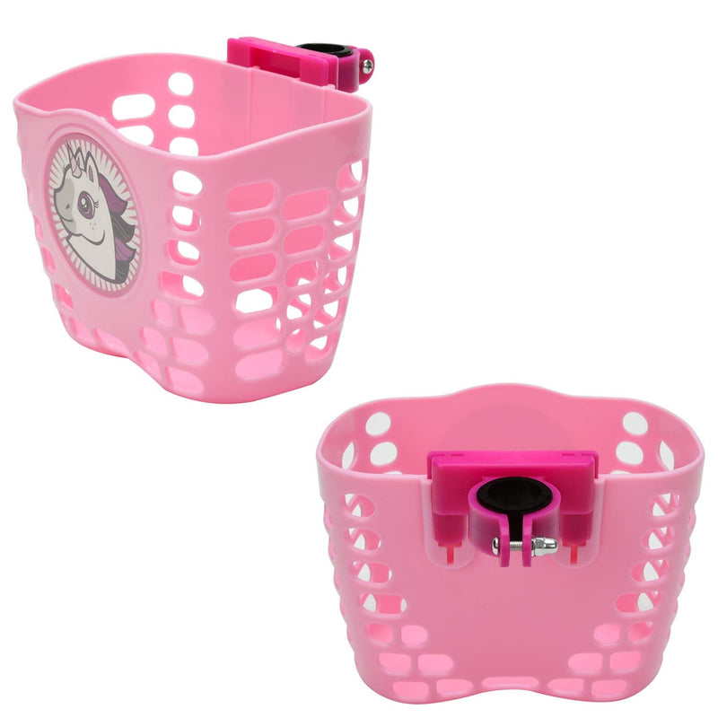 [Australia - AusPower] - Little World Kids Scooter Basket, Front Handlebar Scooter Accessories with 1 Pair Streamers and Bike Bell for Girls and Boys, Basket for Scooter Kids, Pink 