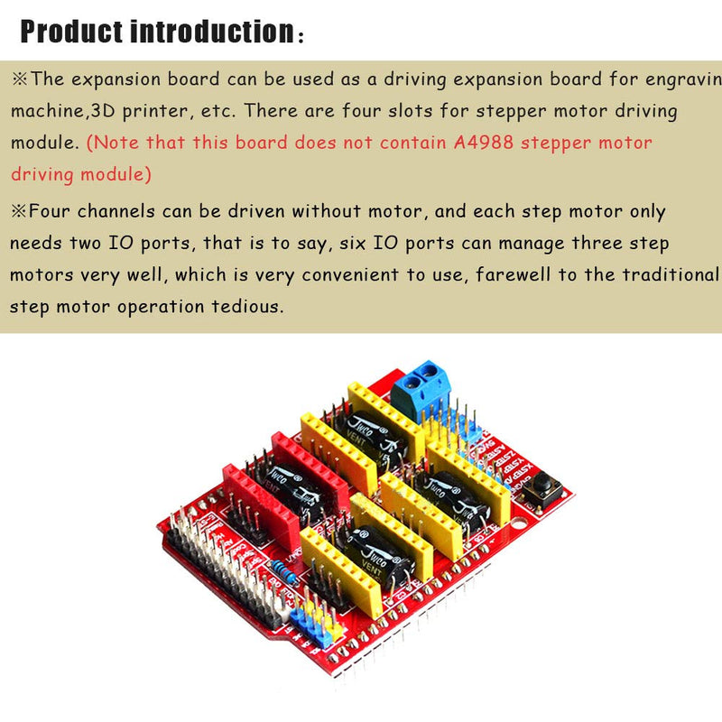 [Australia - AusPower] - Ximimark 2Pcs V3 Engraver 3D Printer CNC Expansion Shield Board A4988 Driver Board for Arduino 