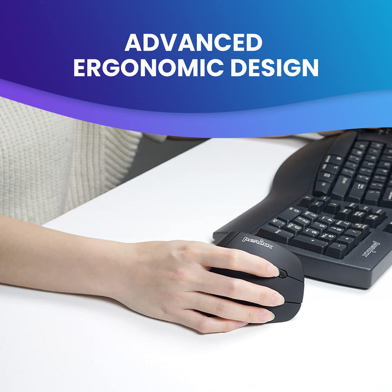 [Australia - AusPower] - Perixx PERIMICE-715II Wireless Ergonomic Vertical Mouse - 2.4 G - 800/1200/1600 DPI - Right Handed Natural Ergonomic Vertical Design 