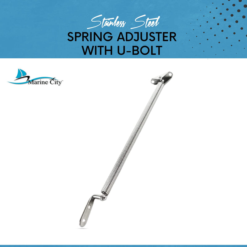 [Australia - AusPower] - MARINE CITY Stainless-Steel Strong & Sturdy Gloss Polished Finished Hatch Spring Adjuster with U-Bolt and L-Shape Plate 8-1/4 Inches for Lighter Door Cabinet Doors Window Hatches 