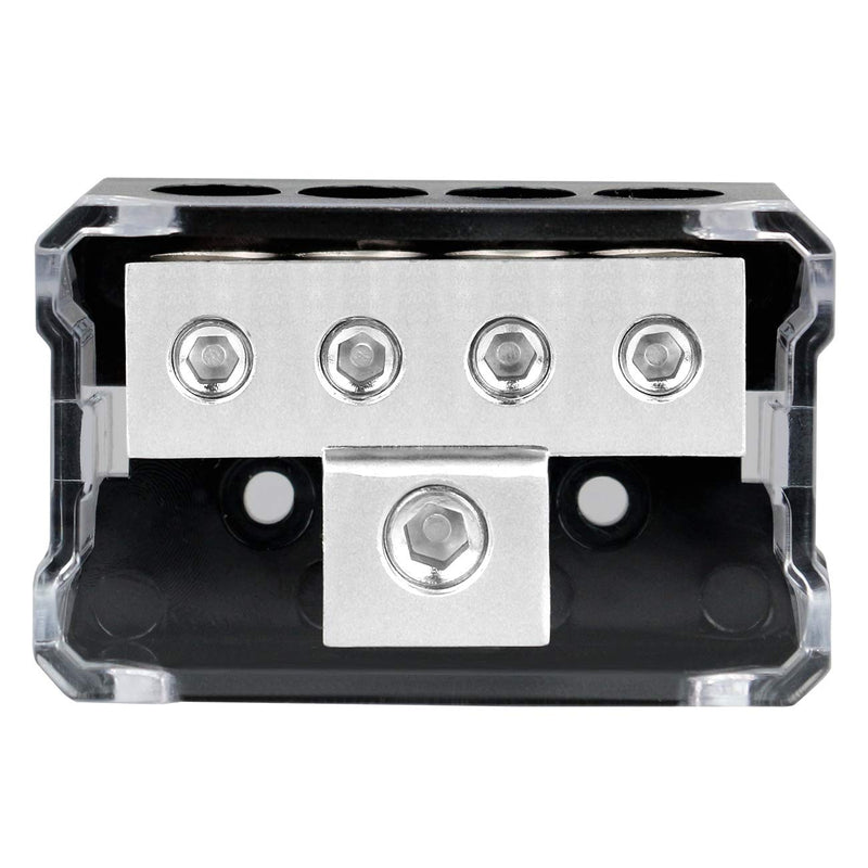 [Australia - AusPower] - Power Distribution Block 4 Way, 0 2 4 AWG Gauge in / 4 8 10 Gauge Out, Car Audio Stereo Amp Distribution Connecting Block for Car Audio Splitter 2 pcs (1 in 4 Out) 1 In 4 Out(4 Way) 