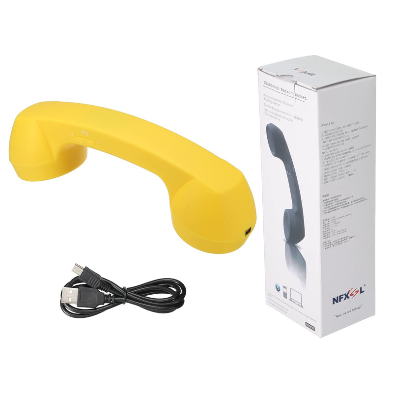 [Australia - AusPower] - MECCANIXITY Retro Telephone Handset Wireless Phone Telephone Receiver for Microphone Speaker Matte Yellow 