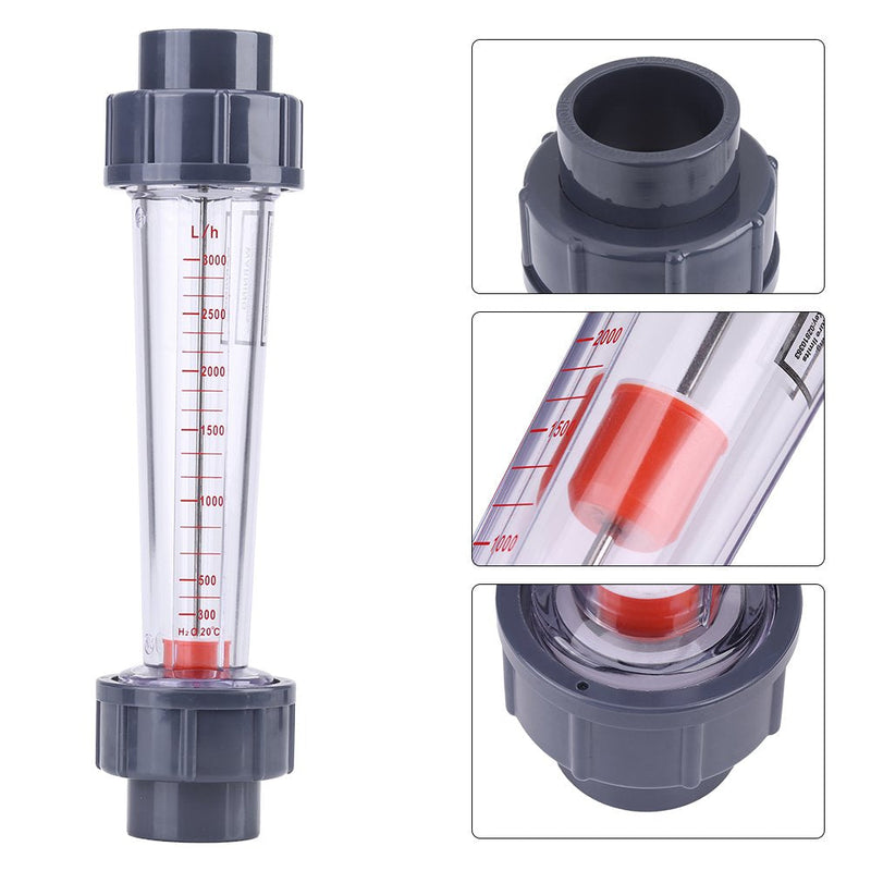 [Australia - AusPower] - Flowmeter Rotameters Plastic Tube Type LZS-25 Flows Meter 300-3000L/H Water Rotameter 