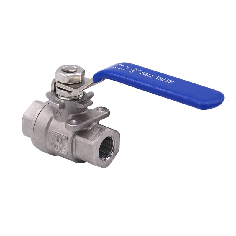 [Australia - AusPower] - DERNORD Ball Valve Stainless Steel 304 3/8" NPT Heavy Duty for Water, Oil, and Gas with Blue Locking Handles (Pack of 2) 3/8 Inch 