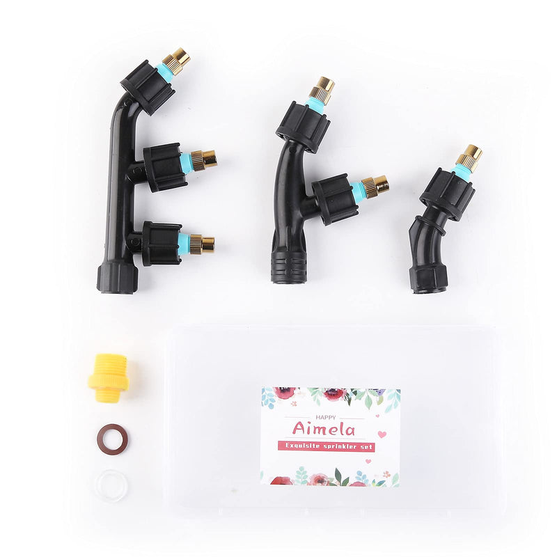 [Australia - AusPower] - Aimela Nozzle 3-Piece Set,Adjustable Aozzle for High Pressure Atomization, Titanium Material, Single Nozzle, Double Nozzle, Three Nozzle Combination 