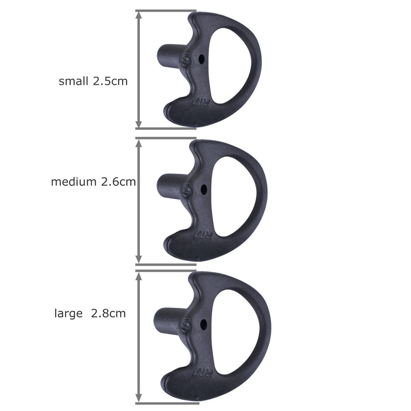 [Australia - AusPower] - KS K-STORM Two Way Radio Ear Mold Replacement Soft Silicone Ear Insert Earmold for Acoustic Coil Tube Earpiece (Black, 2 Pair Medium) Black 