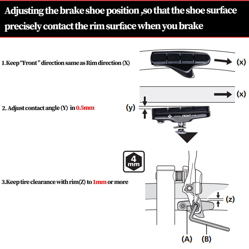[Australia - AusPower] - RUJOI Road Bike Brake Calipers,Premium Aluminum Dual Pivot Brake Caliper with Alloy Shoe Pads for Road Bike(Front & Rear) 
