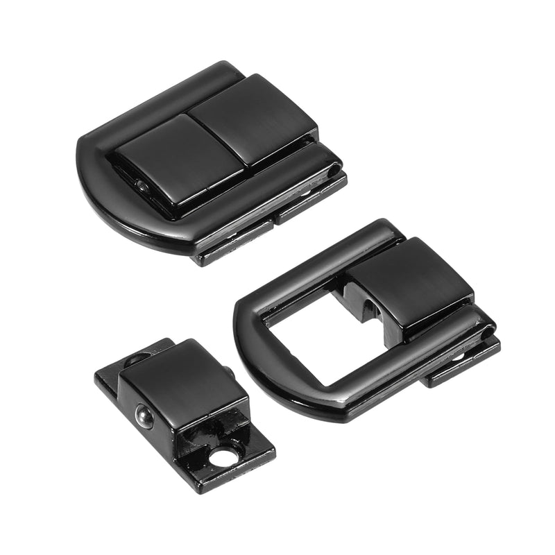 [Australia - AusPower] - uxcell 4Pcs Toggle Catch Lock, 0.98" x 0.79" (LxW) Zinc Alloy Hasp Lock Latch Clasp for Jewelry Box Wooden Case Toolbox, Black 0.98" x 0.79" 