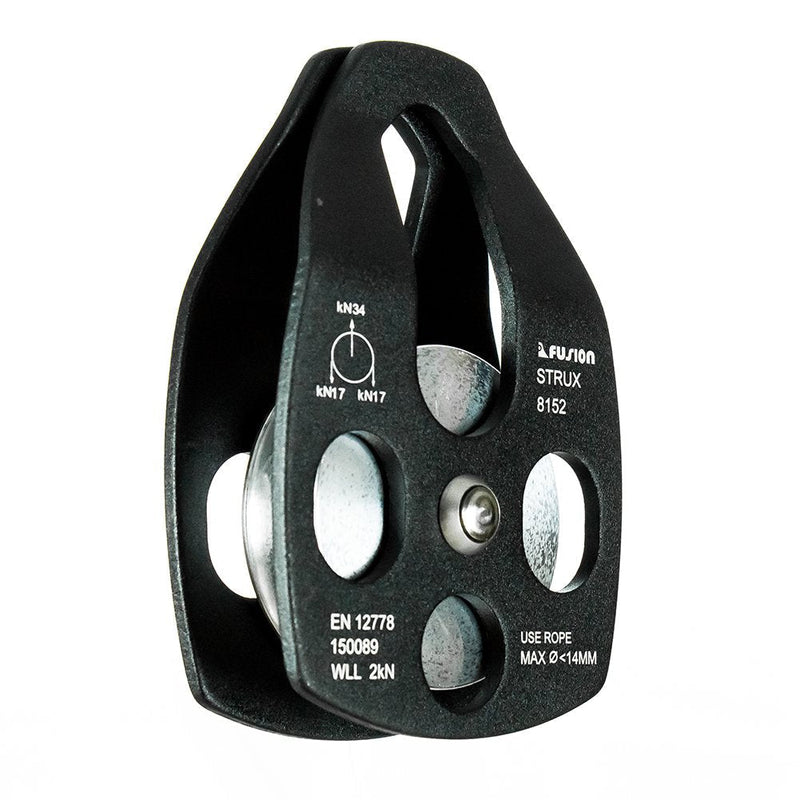 [Australia - AusPower] - Fusion Climb Strux Aluminum Rescue Side Swing Pulley Matte Black 34KN 