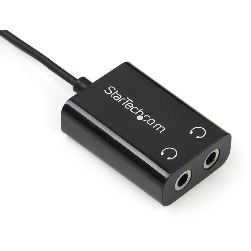 [Australia - AusPower] - StarTech.com Black Slim Mini Jack Headphone Splitter Cable Adapter - 3.5mm Audio Mini Stereo Y Splitter - 3.5mm Male to 2x 3.5mm Female (MUY1MFFADP) 