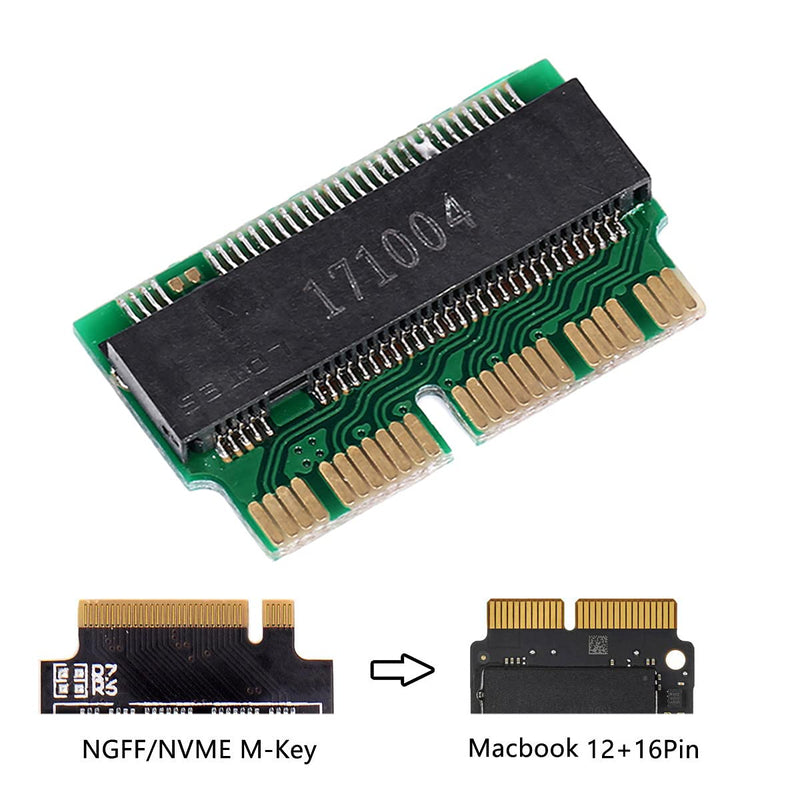 [Australia - AusPower] - NFHK 12+16pin 2014 2015 Mac to M.2 NGFF M-Key AHCI SSD Convert Card for MAC A1493 A1502 A1465 A1466 Green NVME SSD to MAC 2013-2017 